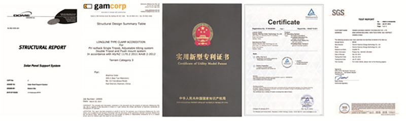 Certificate of Solar Panels Mounting Rack Rail Connector